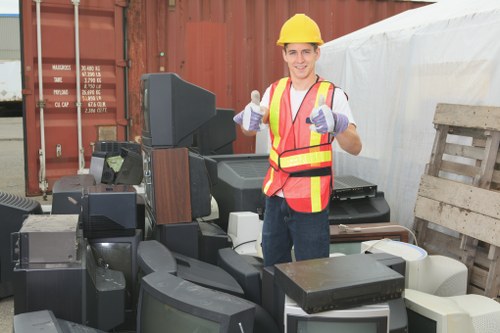 Professional team assessing furniture for clearance in Cranford